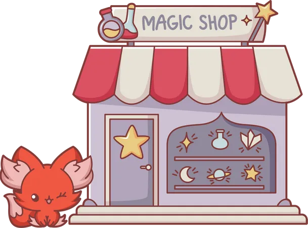 Cute Animal Store Character  Illustration