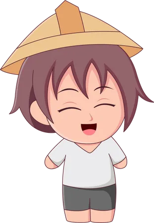 Cute Anime Boy Character  Illustration