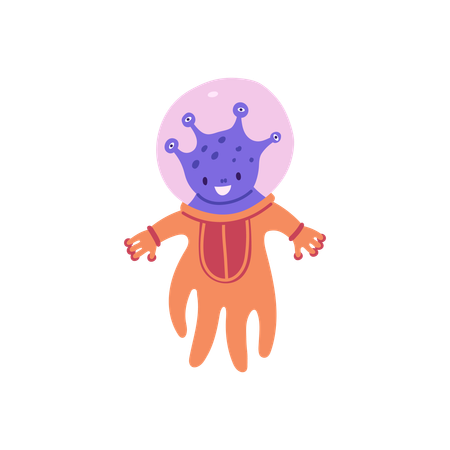 Cute astronaut from alien space  Illustration