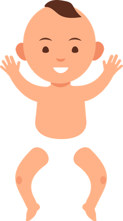 Cute baby boy in diaper Illustration