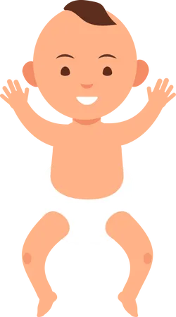 Cute baby boy in diaper Illustration