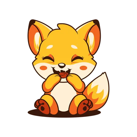 Cute Baby Fox Animal Mascot  Illustration