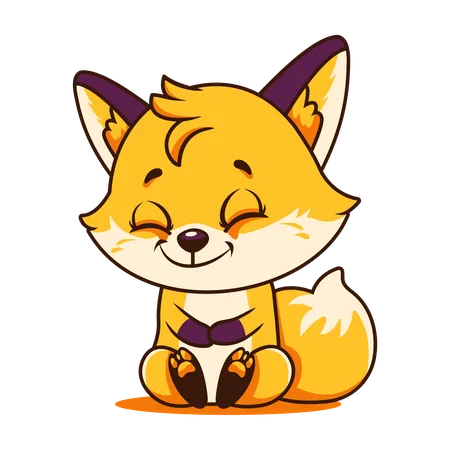 Cute Baby Fox Animal Mascot  Illustration