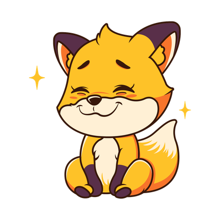 Cute Baby Fox Animal Mascot  Illustration