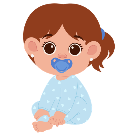 Cute Baby Girl  Illustration