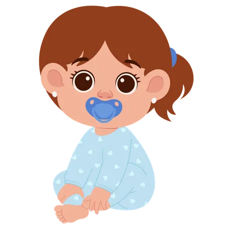 Cute Baby Girl  Illustration