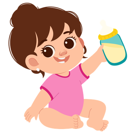 Cute Baby Girl  Illustration