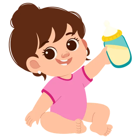 Cute Baby Girl  Illustration