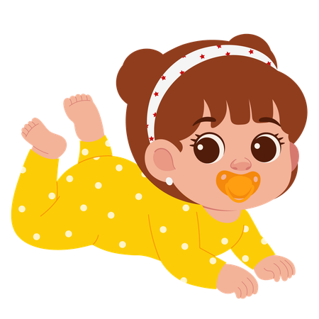 Cute Baby Girl  Illustration