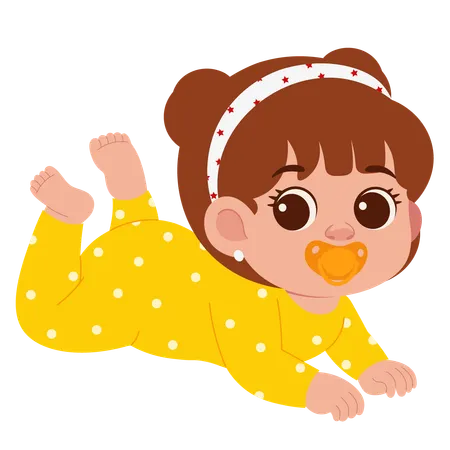 Cute Baby Girl  Illustration