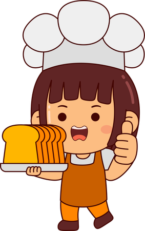 Cute baker girl  Illustration