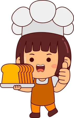 Cute baker girl  Illustration
