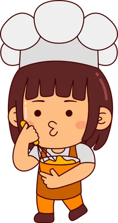Cute Baker Girl Cartoon Character Illustration