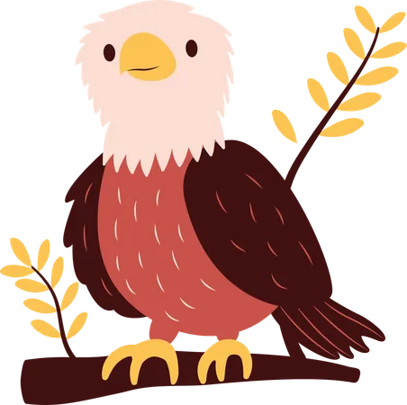 Cute Bald Eagle  Illustration