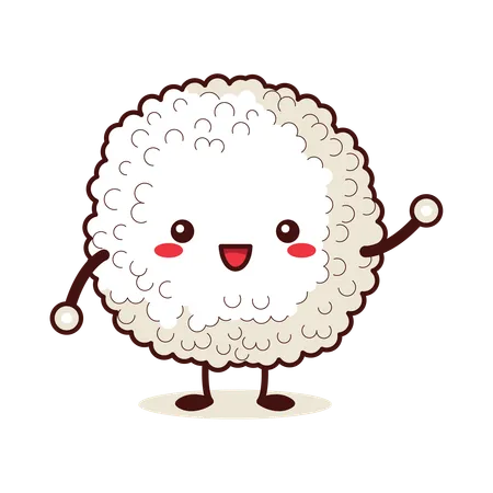Cute Ball Rice  Illustration