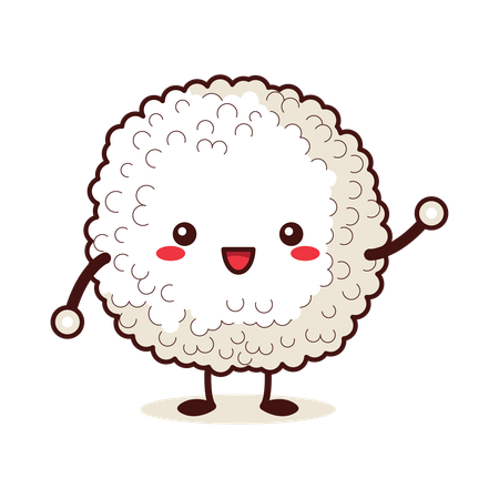 Cute Ball Rice  Illustration