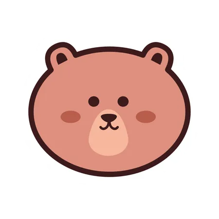 Cute Bear Sticker  Illustration