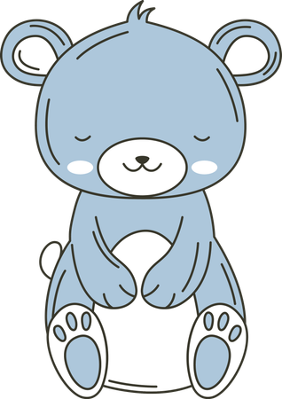 Cute Blue Koala Animal  Illustration