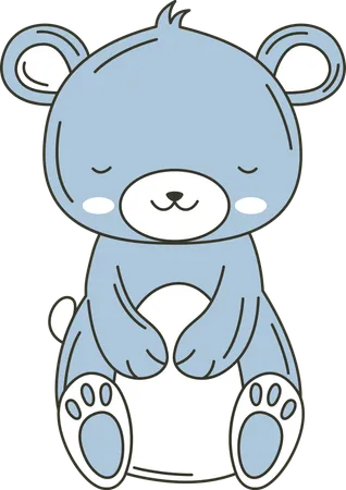 Cute Blue Koala Animal  Illustration