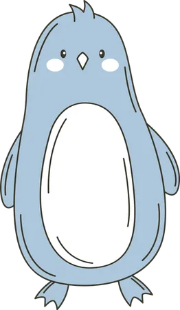 Cute Blue Penguin Animal  Illustration