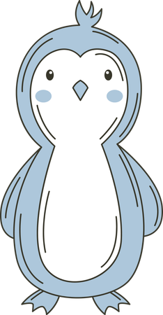 Cute Blue Penguin Animal  Illustration