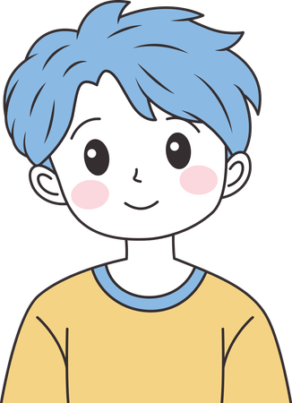 Cute Boy Character Wearing Casual Clothes with Happy Expression  Illustration