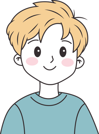 Cute Boy Character Wearing Casual Clothes with Happy Expression  Illustration