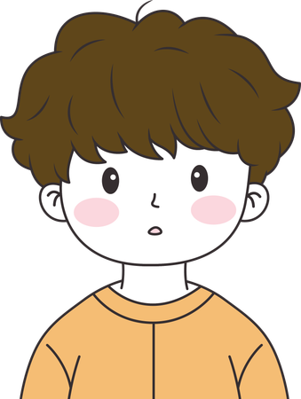 Cute Boy Character Wearing Casual Clothes with Shock Expression  Illustration