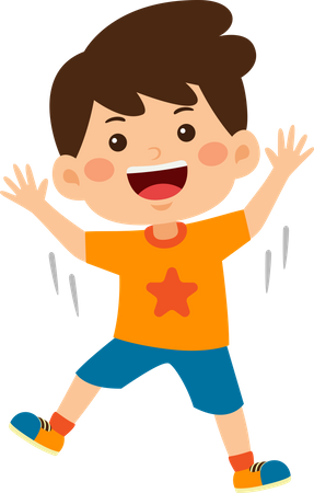 Cute Boy feeling joyful  Illustration