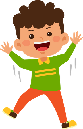 Cute Boy feeling joyful  Illustration