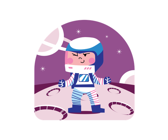 Cute Boy In Spacesuit  Illustration