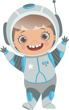 Cute Boy In Spacesuit Illustration