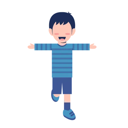 Little Boy Character Running Illustration Illustration