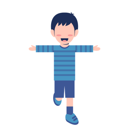 Cute boy running  Illustration