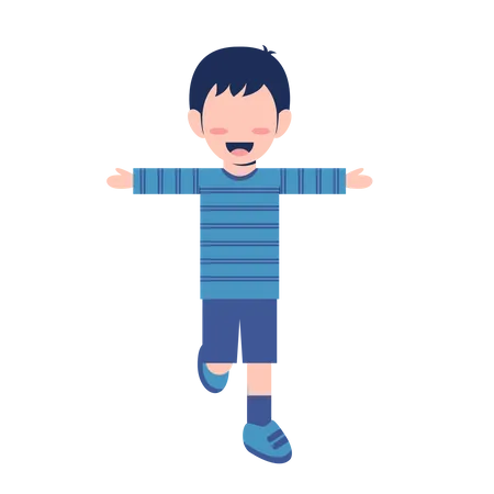 Cute boy running  Illustration