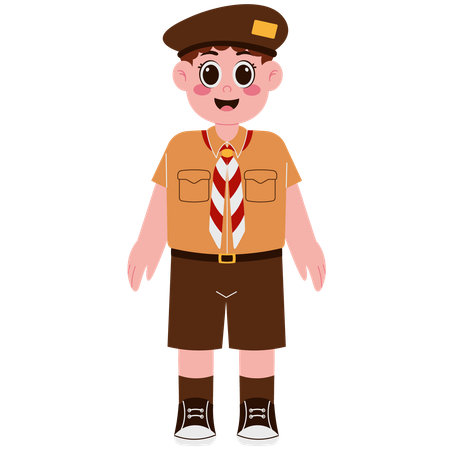 Cute Boy Scout  Illustration