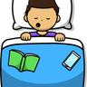 boy sleep on bed illustration