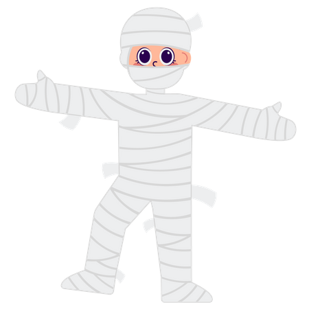 Cute boy wearing Mummy costume  Illustration