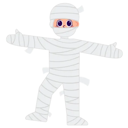 Cute boy wearing Mummy costume  Illustration