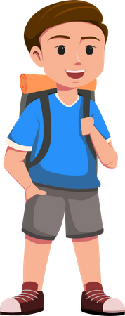 Cute Boy with backpack  Illustration