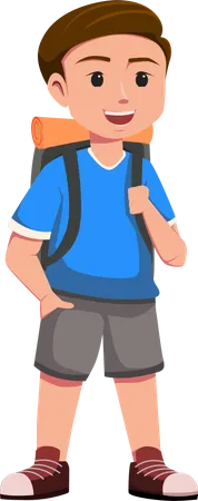 Cute Boy with backpack  Illustration