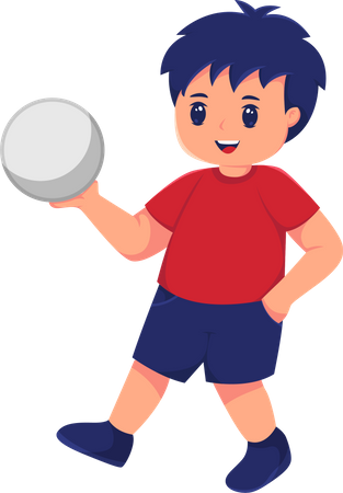 Cute Boy with Ball  Illustration