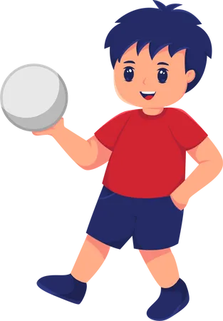 Cute Boy with Ball  Illustration