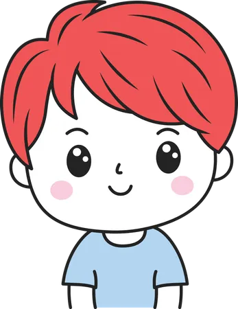 Cute Boy with Happy Expression  Illustration