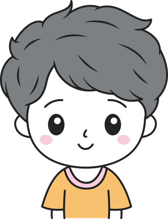 Cute Boy with Happy Expression  Illustration