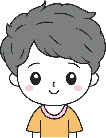 Cute Boy with Happy Expression  Illustration