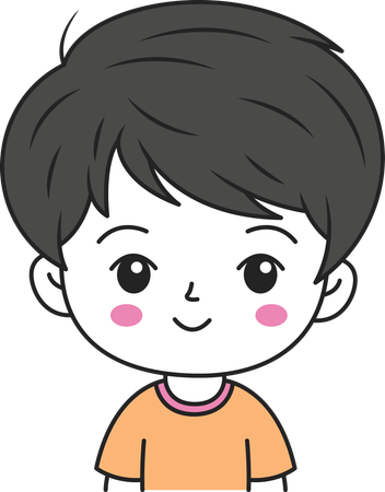 Cute Boy with Happy Expression  Illustration