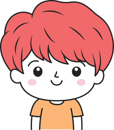 Cute Boy with Happy Expression  Illustration