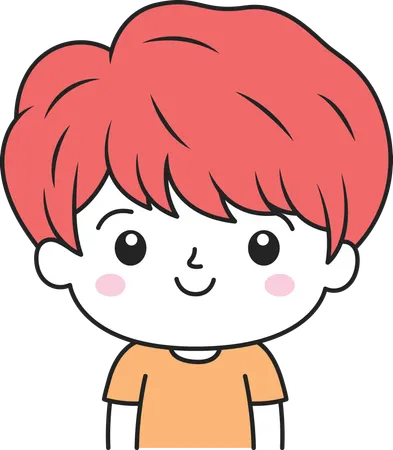 Cute Boy with Happy Expression  Illustration