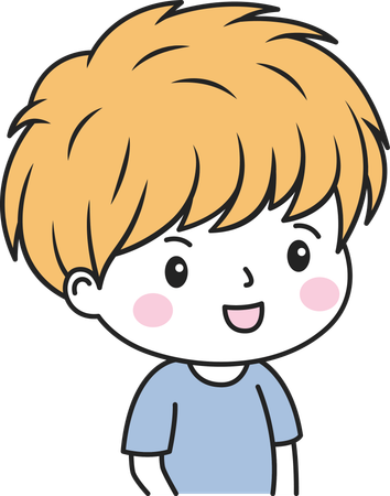 Cute Boy with Happy Expression  Illustration